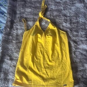 Y2K yellow halter top